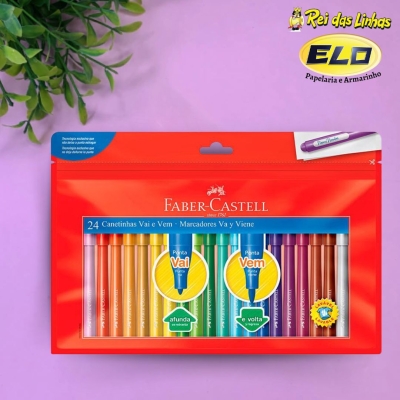 CANETA HIDROGRAFICA FABER CASTEL 24 CORES VAI VEM-