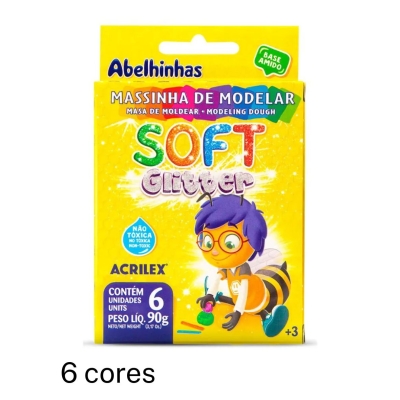 Massa de Modelar Acrilex Soft - ESCOLHA A QUANTIDADE (6 ou 12 Cores)